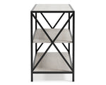 Bayflynn Whitewash Wood/Gunmetal Metal 3-Shelf Bookcase