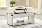 Bayflynn Whitewash Wood Lift-Top Coffee Table