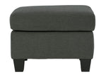 Bayonne Charcoal Fabric Ottoman