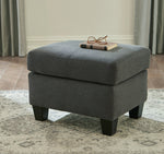 Bayonne Charcoal Fabric Ottoman