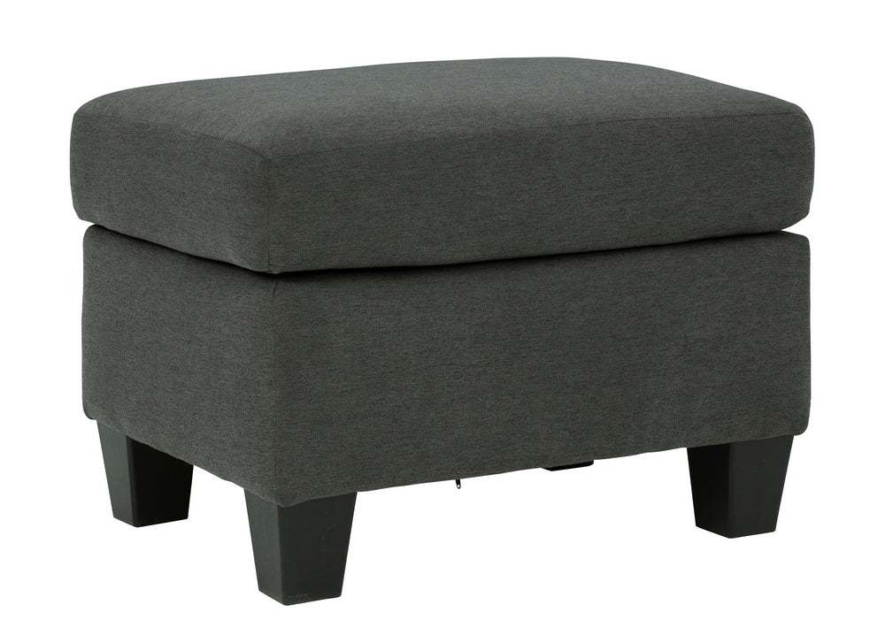 Bayonne Charcoal Fabric Ottoman