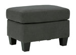 Bayonne Charcoal Fabric Ottoman