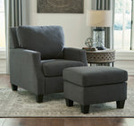 Bayonne Charcoal Fabric Ottoman