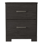 Belachime Black Wood 2-Drawer Nightstand