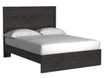 Belachime Black Wood Queen Panel Bed