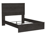 Belachime Black Wood Queen Panel Bed