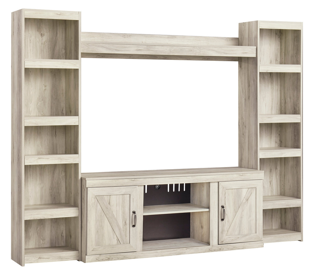 Bellaby Whitewash Wood Entertainment Center