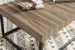 Bellwick Natural Wood/Black Metal Coffee Table