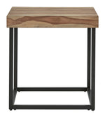 Bellwick Natural Wood/Black Metal End Table