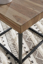 Bellwick Natural Wood/Black Metal End Table