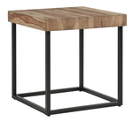 Bellwick Natural Wood/Black Metal End Table