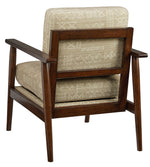 Bevyn Printed Beige Fabric Accent Chair