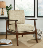 Bevyn Printed Beige Fabric Accent Chair