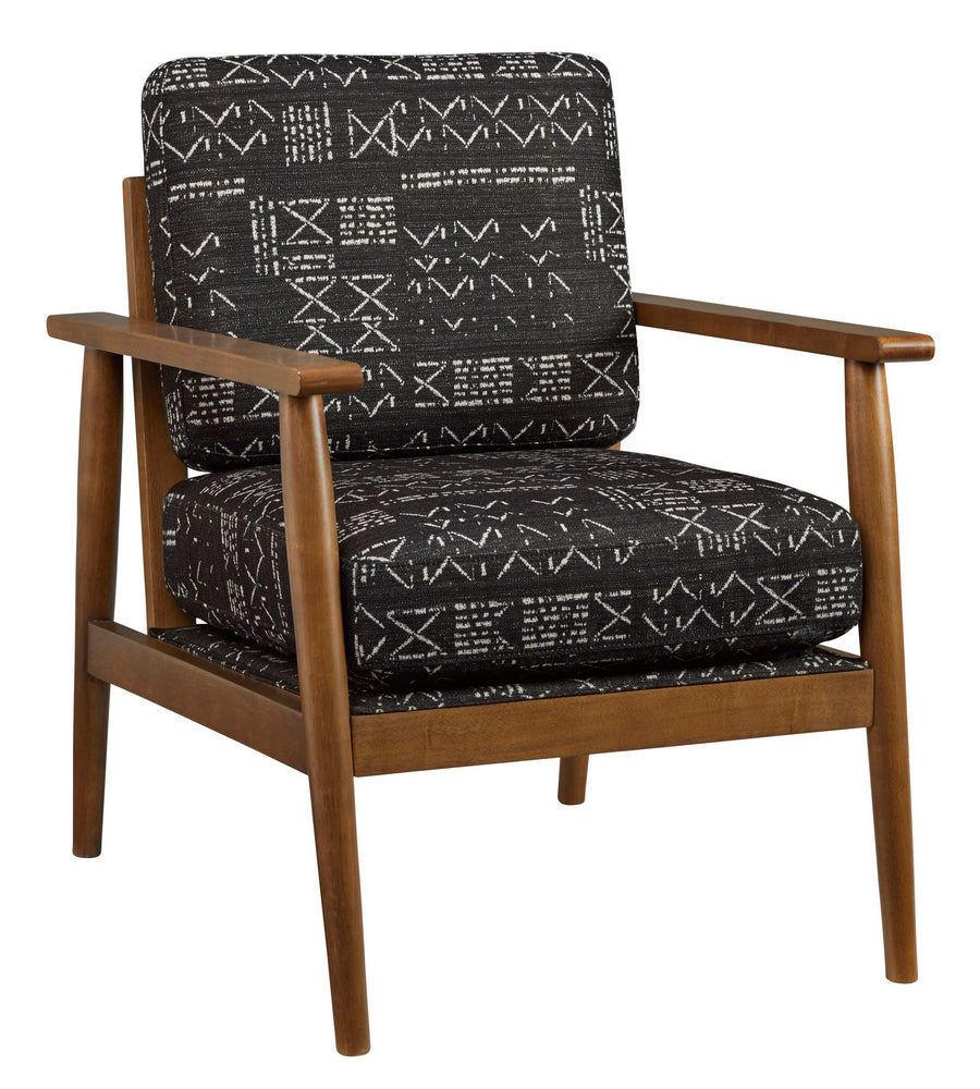 Bevyn Printed Charcoal Fabric Accent Chair