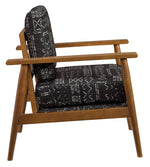 Bevyn Printed Charcoal Fabric Accent Chair