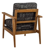 Bevyn Printed Charcoal Fabric Accent Chair