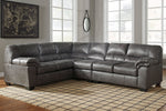 Bladen 3-Pc Slate Faux Leather Sectional with LAF Sofa (Oversized)