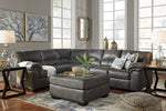 Bladen 3-Pc Slate Faux Leather Sectional with LAF Sofa (Oversized)