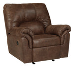 Bladen Coffee Faux Leather Manual Rocker Recliner