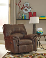 Bladen Coffee Faux Leather Manual Rocker Recliner