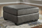 Bladen Slate Faux Leather Oversized Accent Ottoman