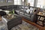 Bladen Slate Faux Leather Oversized Accent Ottoman