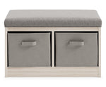 Blariden Gray/Natural Wood Storage Bench