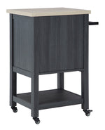 Boderidge Black Wood Bar Cart