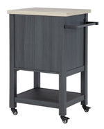 Boderidge Black Wood Bar Cart