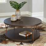 Brazburn Dark Brown/Gold Coffee Table