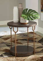 Brazburn Dark Brown/Gold End Table