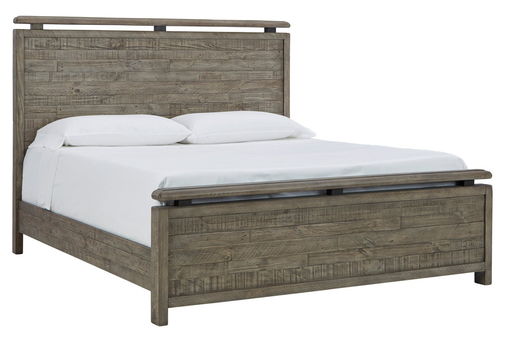 Brennagan Gray King Panel Bed