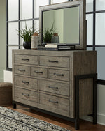 Brennagan Gray Wood 9-Drawer Dresser