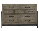 Brennagan Gray Wood 9-Drawer Dresser