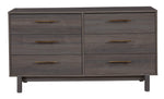 Brymont Dark Gray Wood 6-Drawer Dresser