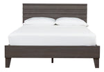 Brymont Dark Gray Wood Queen Platform Bed with Headboard