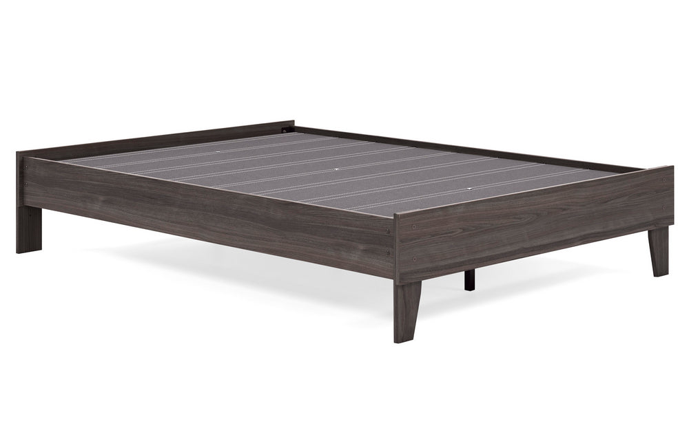 Brymont Dark Gray Wood Full Platform Bed