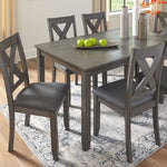 Caitbrook 7-Pc Gray Wood Dining Table Set