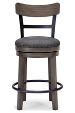 Caitbrook Gray Wood Swivel Bar Stool