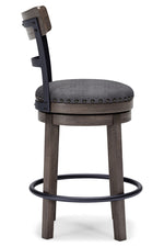 Caitbrook Gray Wood Swivel Bar Stool