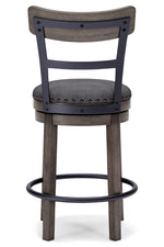 Caitbrook Gray Wood Swivel Bar Stool