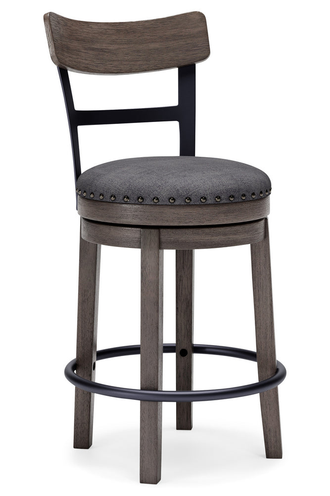 Caitbrook Gray Wood Swivel Bar Stool