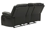 Calderwell Black Manual Recliner Loveseat