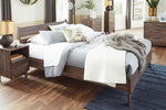 Calverson Mocha Wood Queen Platform Bed with Headboard