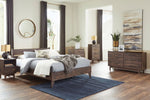 Calverson Mocha Wood Queen Platform Bed with Headboard