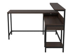 Camiburg Warm Brown Wood/Black Metal L-Desk