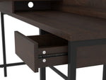 Camiburg Warm Brown Wood/Black Metal L-Desk