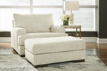 Caretti Parchment Chenille Microfiber Ottoman