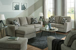 Signature Design Cascilla Pewter Chenille Reversible Sectional Sofa (Oversized)