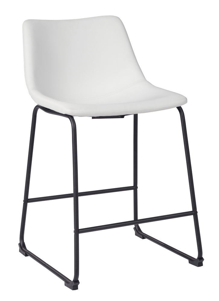 Centiar 2 White Faux Leather Bar Stools